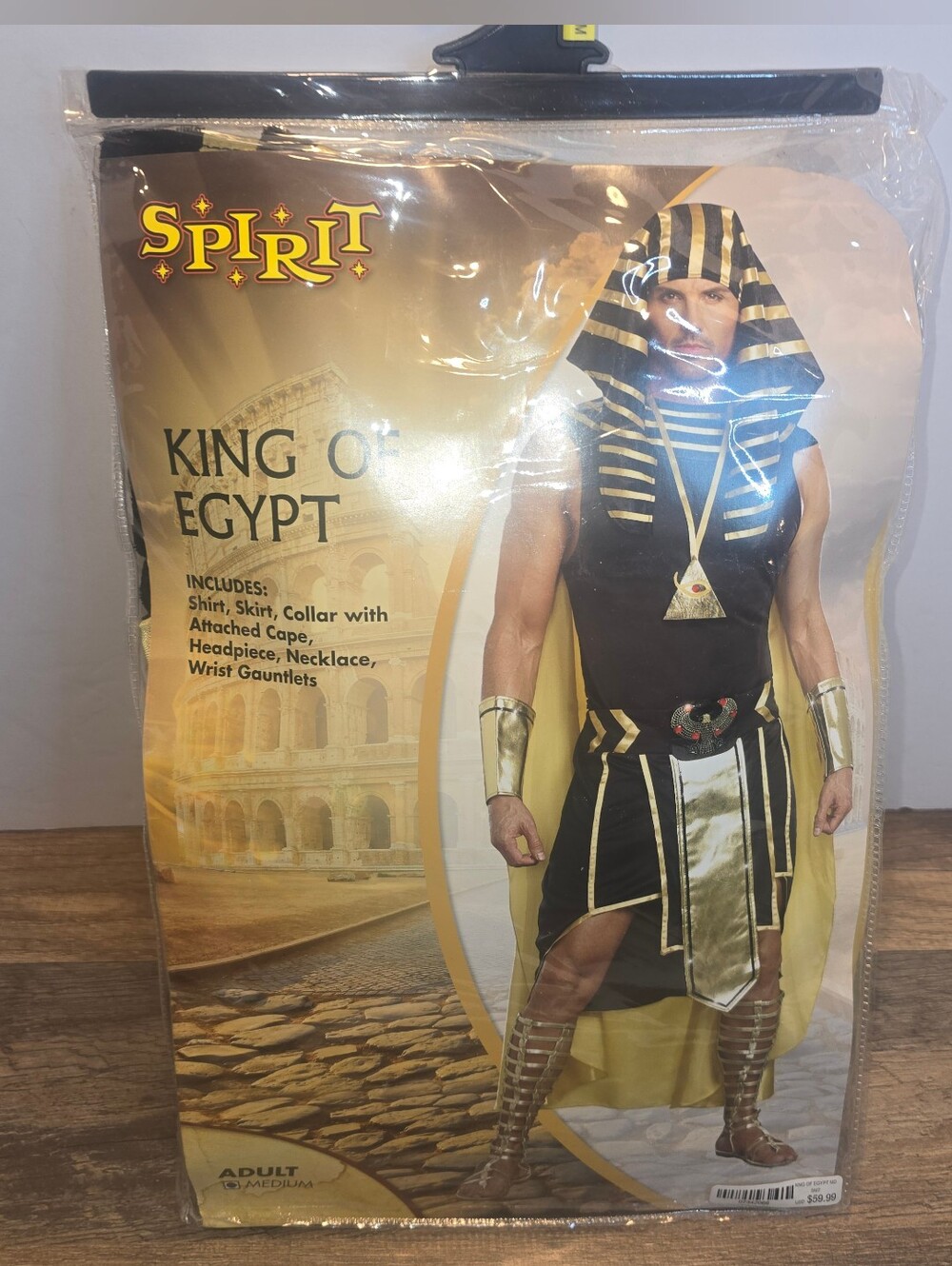 NEW Spirit Halloween King of Egypt Pharaoh Costume Adult Medium Cape Headpiece